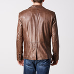 Joshua Leather Jacket // Chocolate Brown (S)