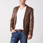 Joshua Leather Jacket // Chocolate Brown (S)