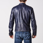 Liam Leather Jacket // Navy (S)