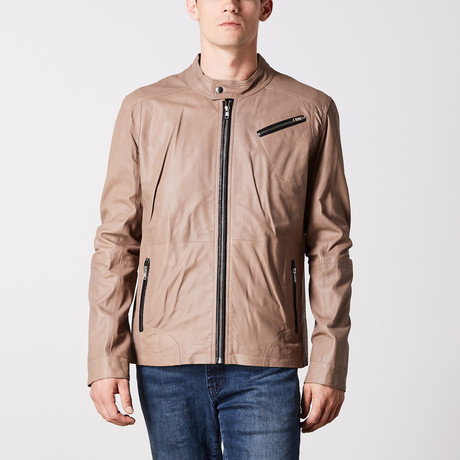 Garcia Leather Jacket // Taupe (S)