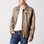 Parker Leather Jacket // Stone (M)