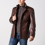 Paul Leather Jacket // Brown (M)