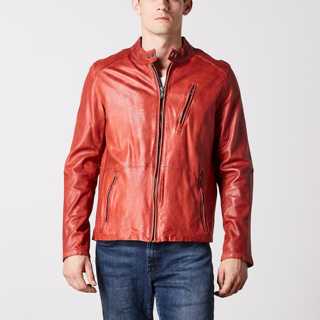 Wiggins Leather Jacket // Red (S)