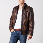 Shane Leather Jacket // Brown (L)