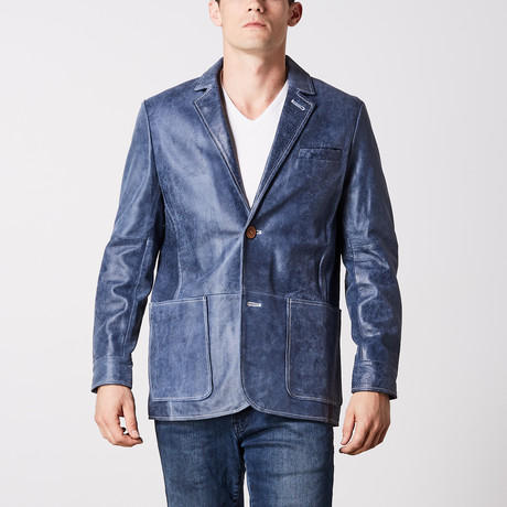 Camden Leather Jacket // Blue (3XL)