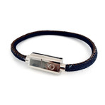 Charging Cable Bracelet Single Wrap // Denim + Silver (7.5" iPhone)