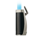 Enterprise Triple Jet-Flame Lighter (Matte Black + Chrome)