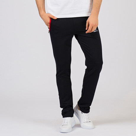 Kian Track Pants // Navy Blue + Red (S)