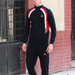 Ben Tracksuit // Navy Blue + Red (S)