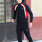 Ben Tracksuit // Navy Blue + Red (S)