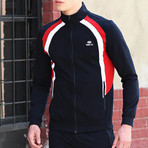 Ben Tracksuit // Navy Blue + Red (S)