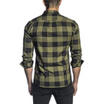 Long Sleeve Shirt // Olive + Black Plaid (2XL)