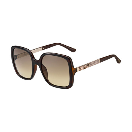 Jimmy Choo // Women's Chari Sunglasses // Brown + Gold