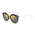 Women's Offset Sunglasses // Havana + Pink