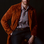 Slim Fit Twill Check Shirt // Navy + Red (M)