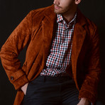 Slim Fit Twill Check Shirt // Navy + Red (M)