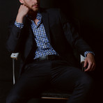 The Monroe Slim Fit Shirt // Navy + Blue (S)