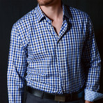 The Monroe Slim Fit Shirt // Navy + Blue (S)