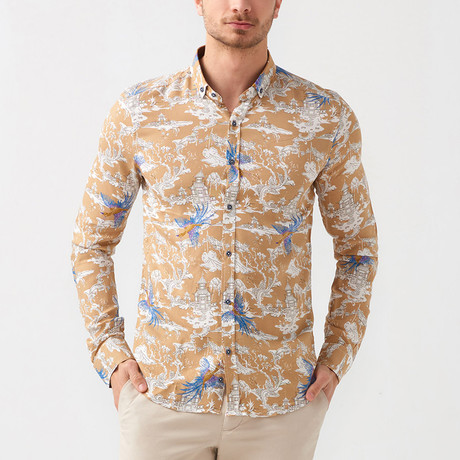 James Button-Up Shirt // Beige (S)