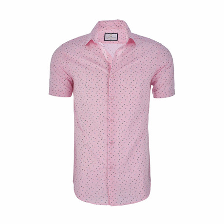 Marcus Casual Short Sleeve Button Down Shirt // Pink (XS)