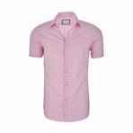 Marcus Casual Short Sleeve Button Down Shirt // Pink (3XL)