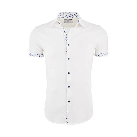 Alfredo Casual Short Sleeve Button Down Shirt // White (XS)