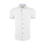 Alfredo Casual Short Sleeve Button Down Shirt // White (XL)