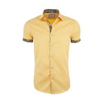 Marcellus Casual Short Sleeve Button Down Shirt // Yellow (M)
