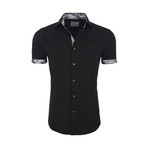Trey Casual Short Sleeve Button Down Shirt // Black (2XL)