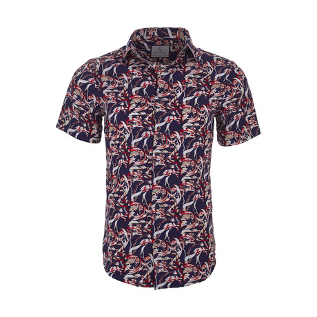 Waldo Casual Short Sleeve Button Down Shirt // Navy (XS)