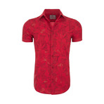 Sidney Casual Short Sleeve Button Down Shirt // Red (XL)