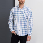 G649 Button-Up Shirt // White + Blue (M)