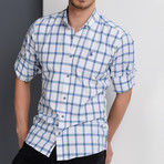 G649 Button-Up Shirt // White + Blue (XL)