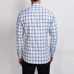 G649 Button-Up Shirt // White + Blue (M)
