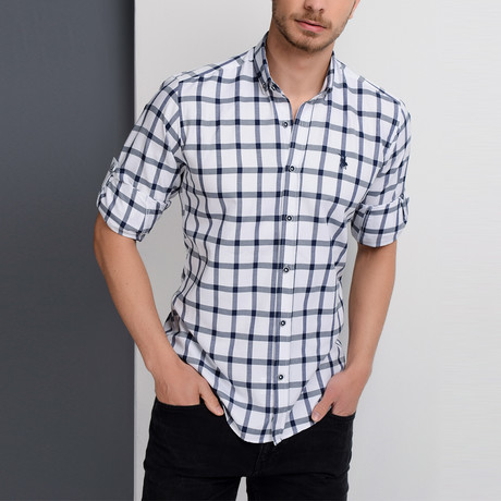 Lewis Button-Up Shirt // Dark Blue (Medium)