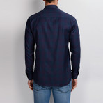 Gavin Button-Up Shirt // Dark Blue + Burgundy (XX-Large)