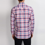 G663 Plaid Button-Up Shirt // Pink (S)