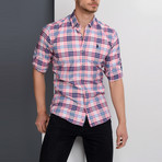 G663 Plaid Button-Up Shirt // Pink (S)