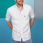 Benjamin Button-Up Shirt // White + Black (X-Large)