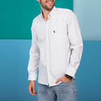 Benjamin Button-Up Shirt // White + Black (Medium)