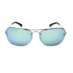 Unisex Aviator Sunglasses // Silver + Blue