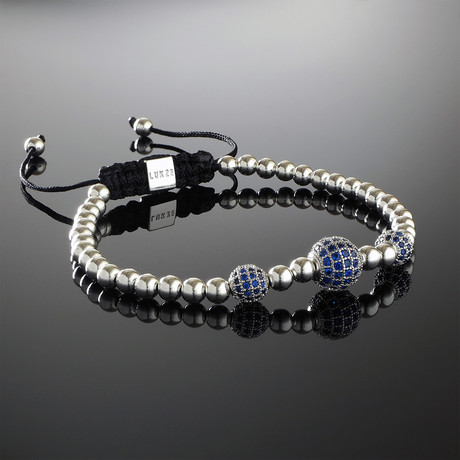 Blue Trinity Sterling Silver Bracelet (S)
