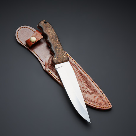 D2 Antique Wood Handle Hunting Knife