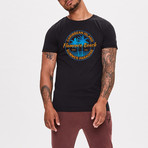 Beach Logo Printed T-Shirt // Black (XL)