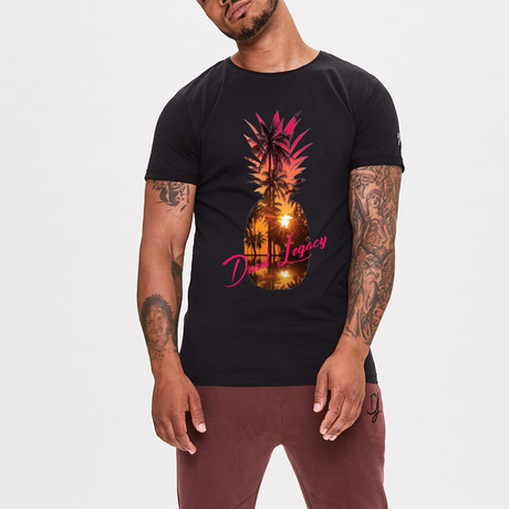 Pineapple Printed T-Shirt // Black (XS)