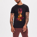 Pineapple Printed T-Shirt // Black (M)