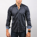 Bancroft Print Button-Up Shirt // Navy (M)