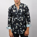 Goran Print Button-Up Shirt // Navy (XL)