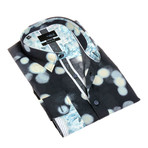 Goran Print Button-Up Shirt // Navy (L)
