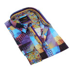 Deondre Print Button-Up Shirt // Multicolor (S)